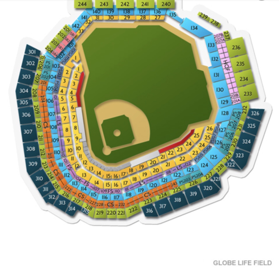 Globe Life Park Seating Chart